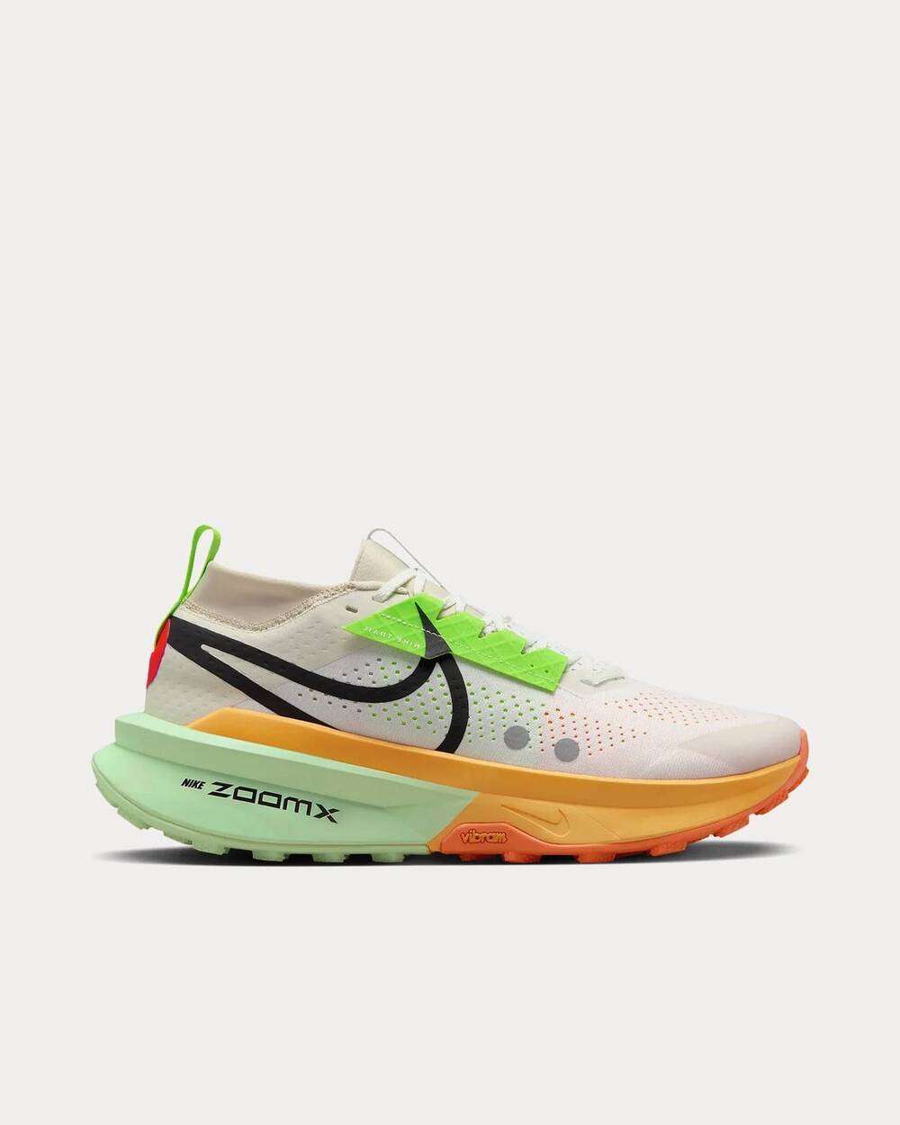 NEW NIKE men's zoomx zegama trail 2 running shoes in summit white/black-laser or